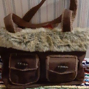 Faux Fur/Suede Sherpa Bath n Body Works Handbag